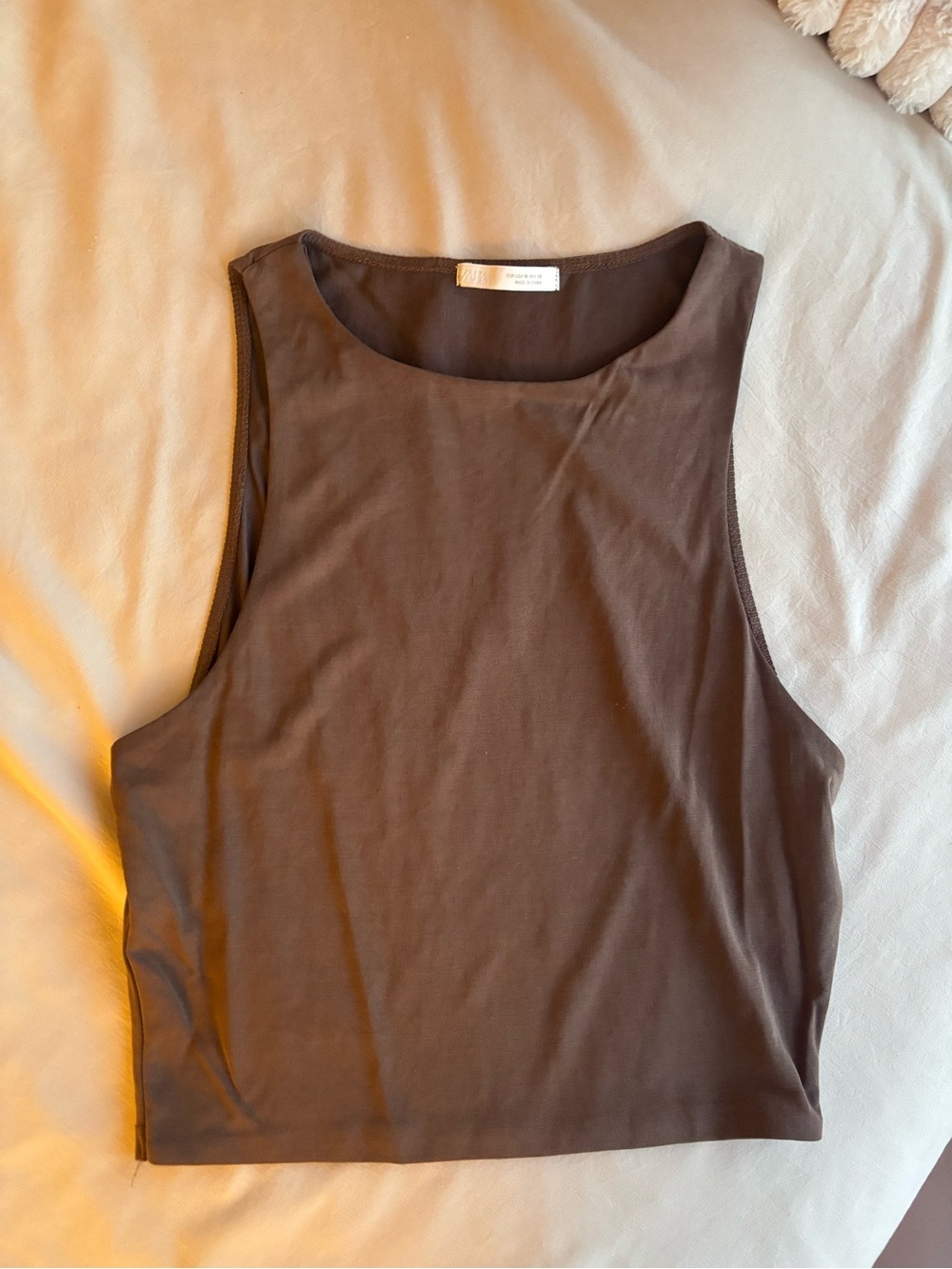 Zara Sleeveless Tank Top in Deep Brown